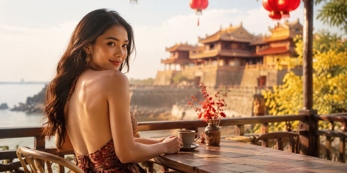 Người dùng đăng nhập ứng dụng casino trực tuyến tại quán cà phê Huế